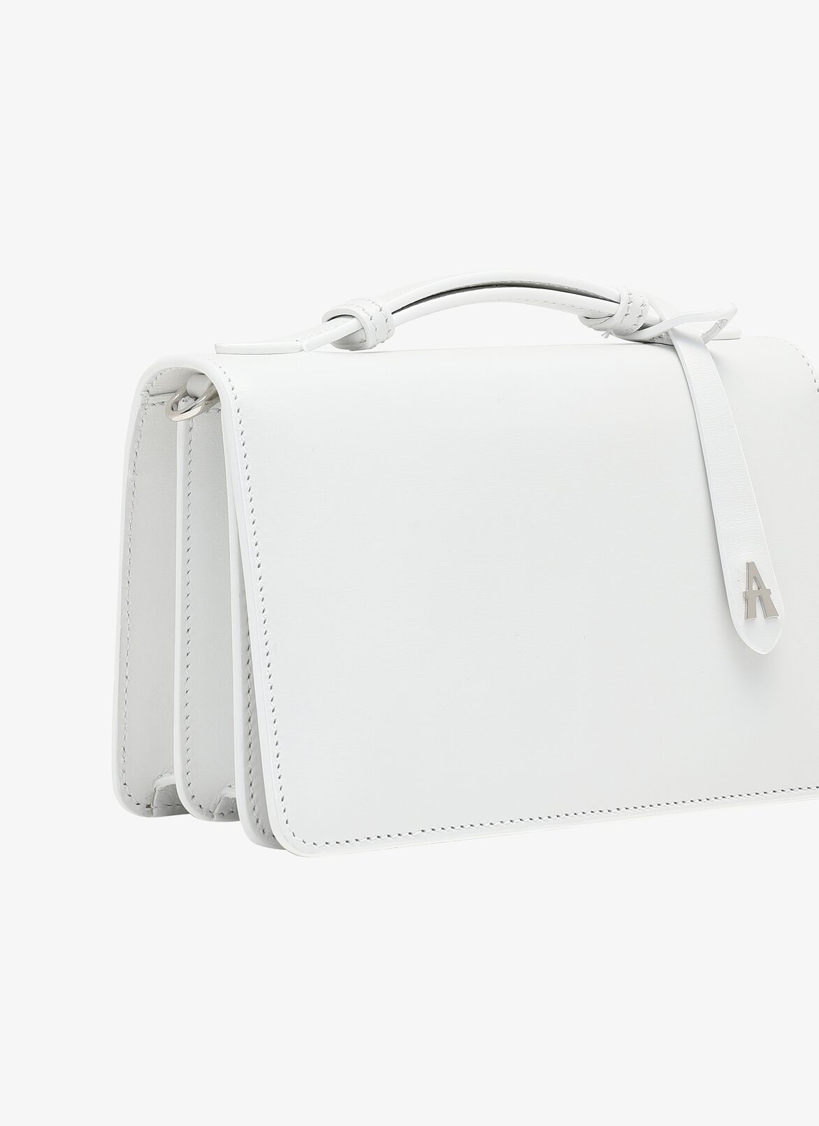 FRANCA SMALL CUIR LUX VERRERIE STRAP OPTICAL WHITE ALAÏA WHITE  FRANCA SMALL CUIR LUX VERRERIE STRAP OPTICAL WHITE